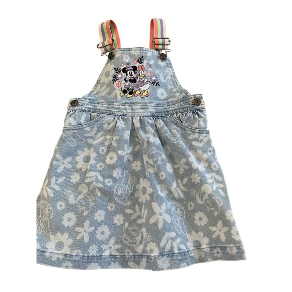 Disney Minnie Mouse & Daisy Duck Toddler Denim Dress 3T New - Picture 1 of 5